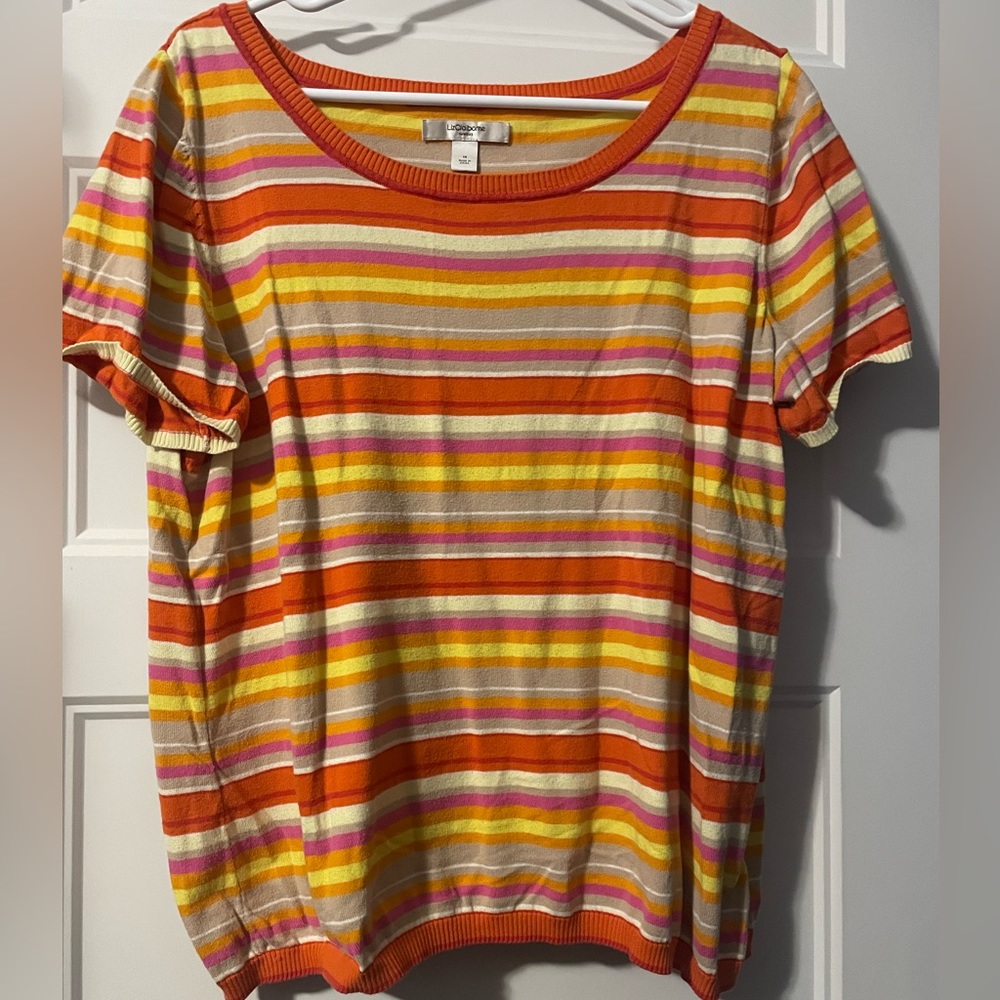 Liz Claiborne colorful striped top Size 1X for women
